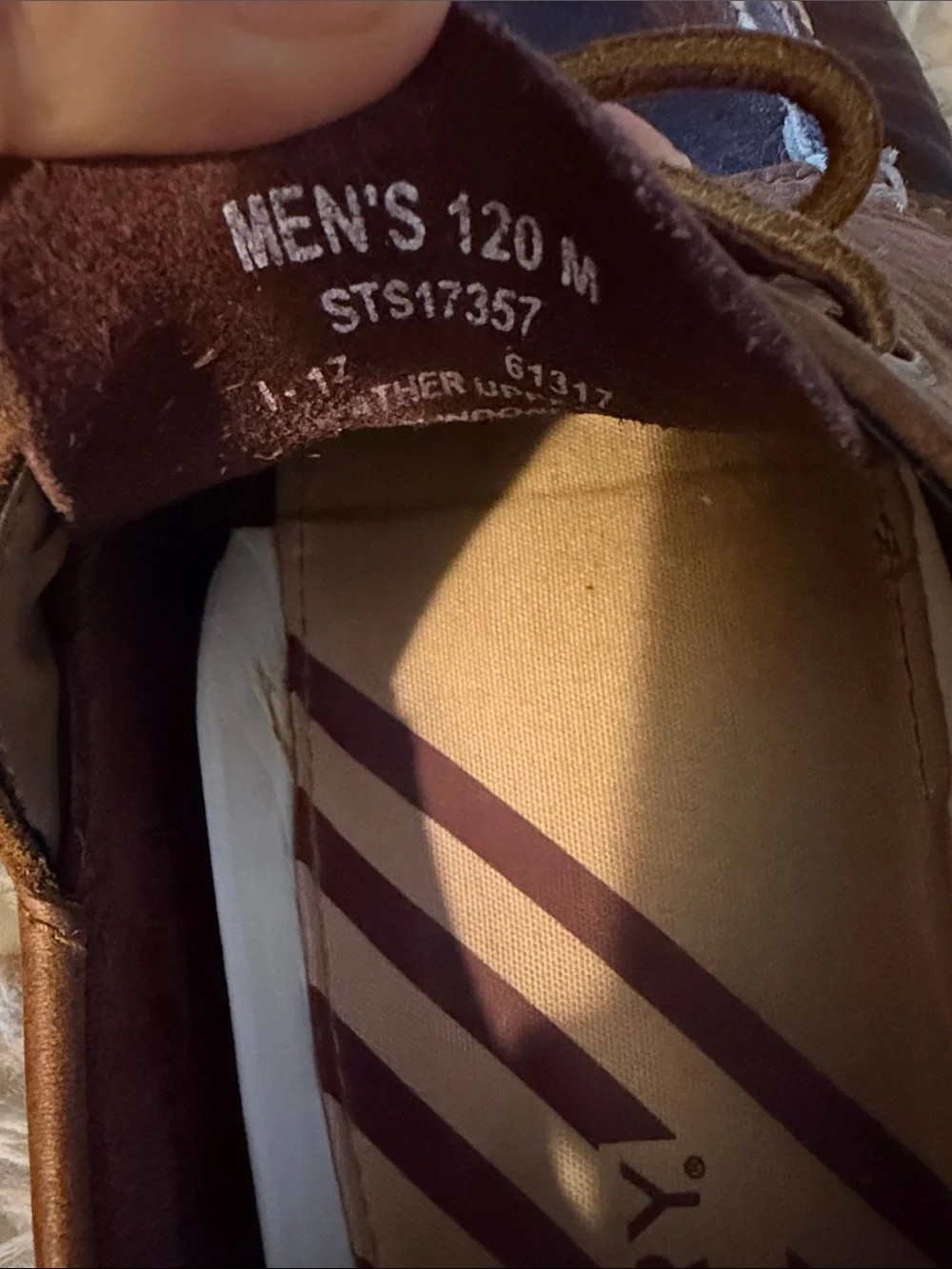 Sperry top sider Men's Two-Tone Brown Leather Boat Shoes slip ons hamptons 12